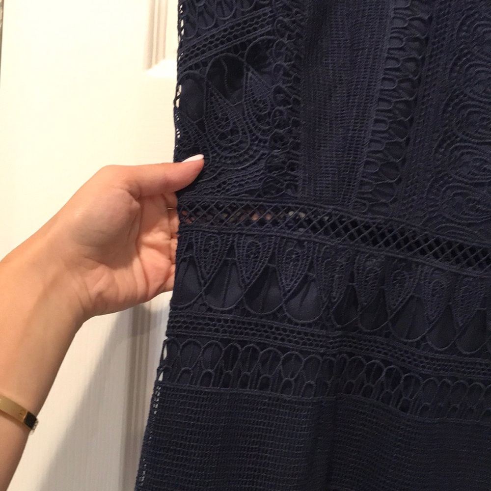 BARDOT BLUE LACE DRESS - Picture 2 of 3
